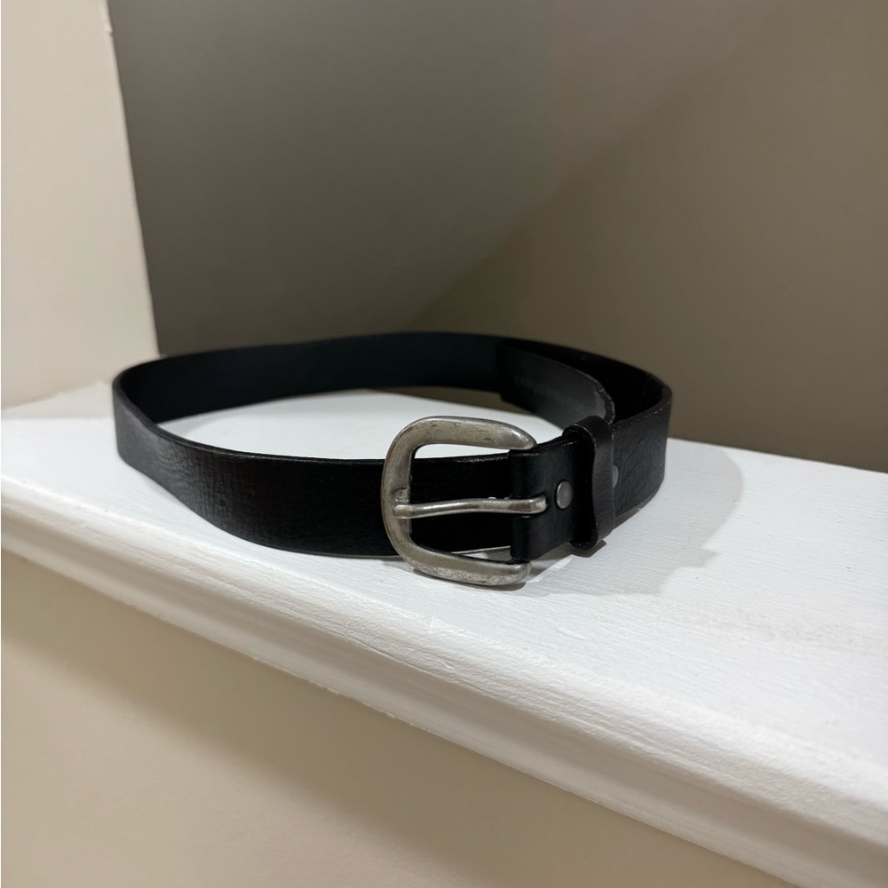 Kid's Black Leather Belt